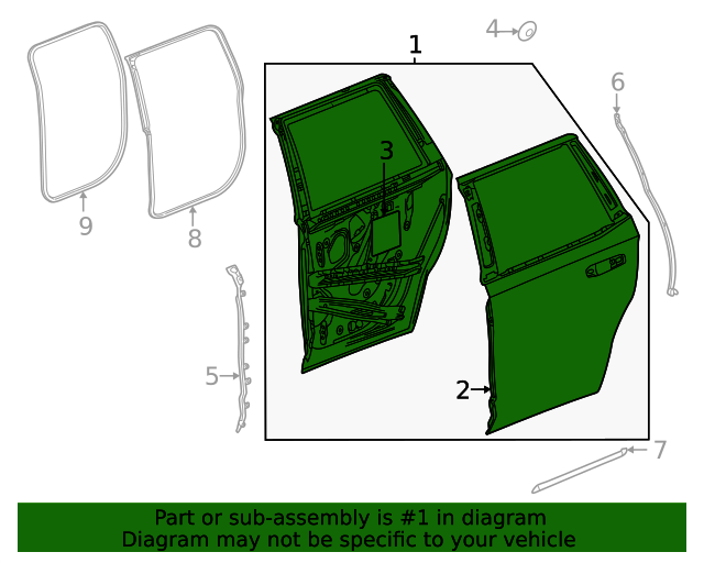 Rear Driver Side Door 86791895 GM