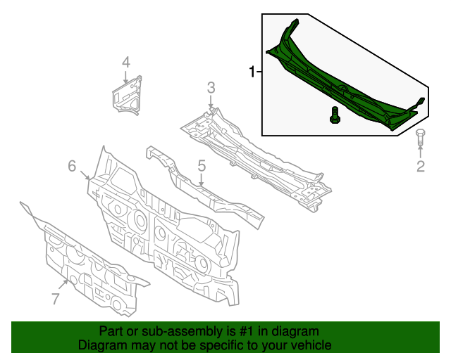Genuine Hyundai 66790-23100 Cowl Top Panel Assembly