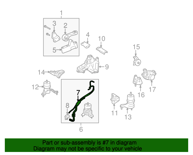 173080P060 Vacuum Hose 20082013 Toyota Highlander Boch Toyota South