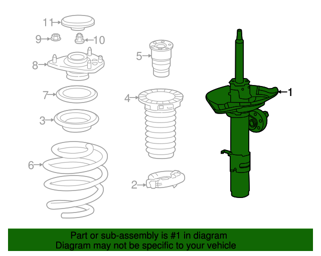 20162017 Honda Accord Strut 51611T2F315 Honda Factory Parts
