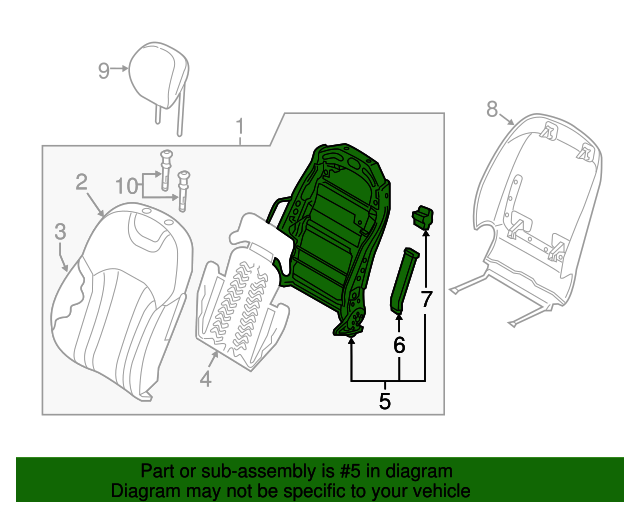 Front Genuine Hyundai 88410-2V030 Seat Back Frame Assembly Passenger Side Front Genuine Hyundai 88410-2V030 Seat Back Frame Assembly Passenger Side
