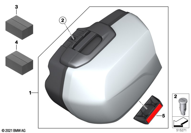 77418554545 - Touring Case Left - Granite Gray 2014-2019 BMW 