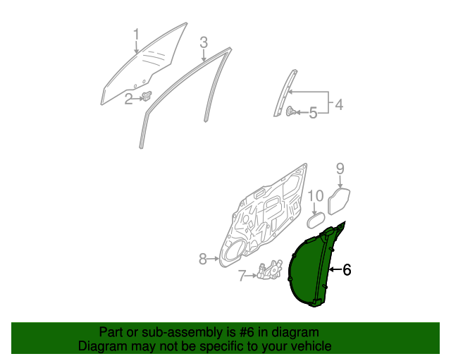 20062007 Mazda 6 Window Regulator GJ6A59590G
