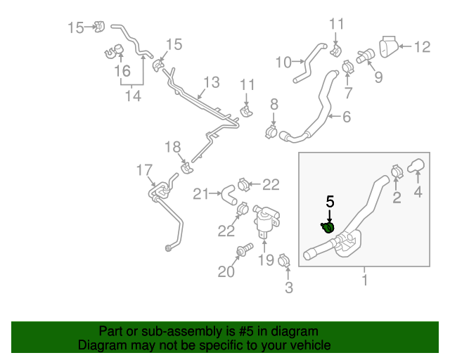 3C0121093D Radiator Coolant Hose Bracket 20122023 Audi Audi Parts Store