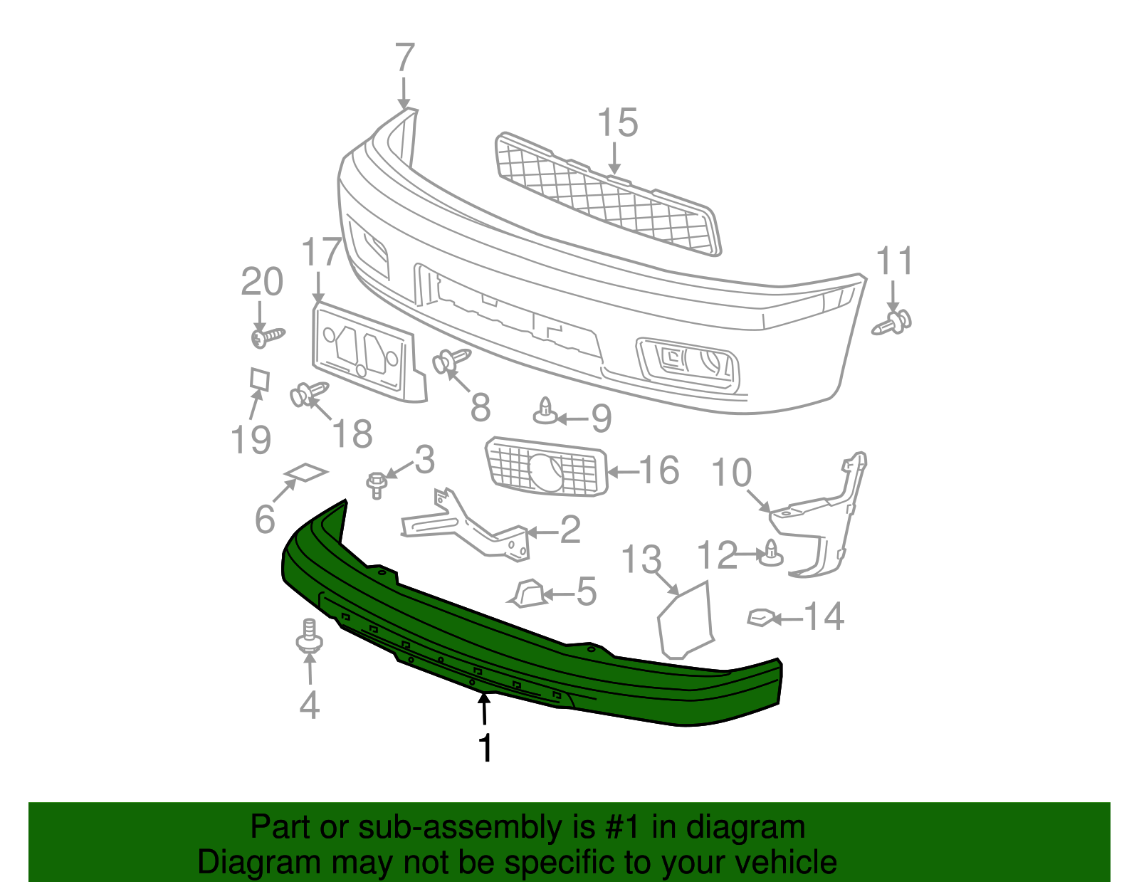 Bumper Face Bar - GM (89045539)