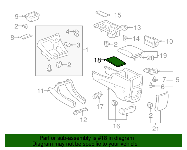 TOYOTA 58815-AA020 Console Box Carpet