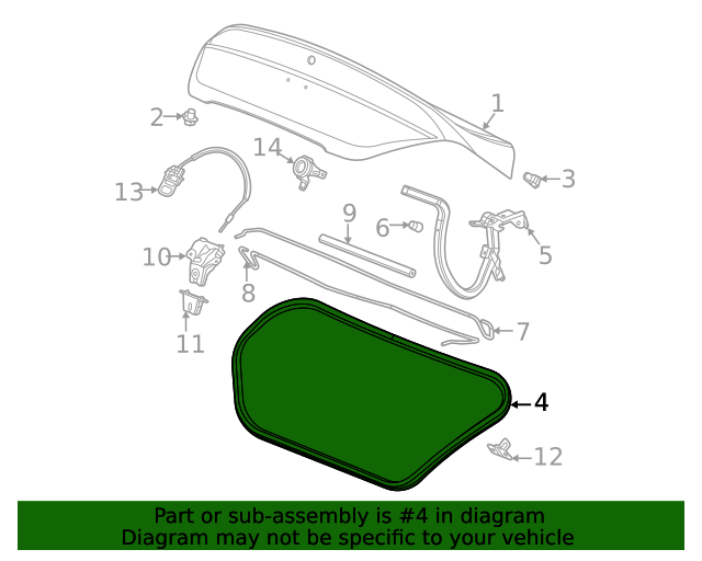 84779166 GM Rear Compartment Lid Weatherstrip GM Parts Store