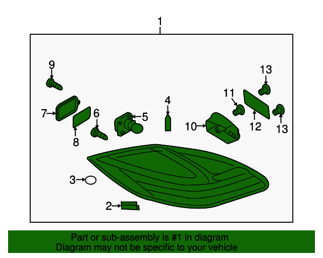 20102013 Porsche Panamera Tail Lamp Assembly 97063141505 Sunset Porsche Parts