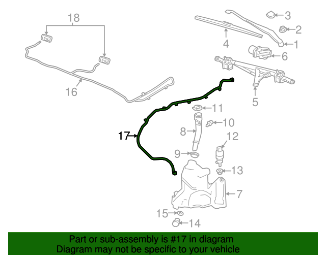 20182020 Buick Windshield Washer Pump Hose 39083329