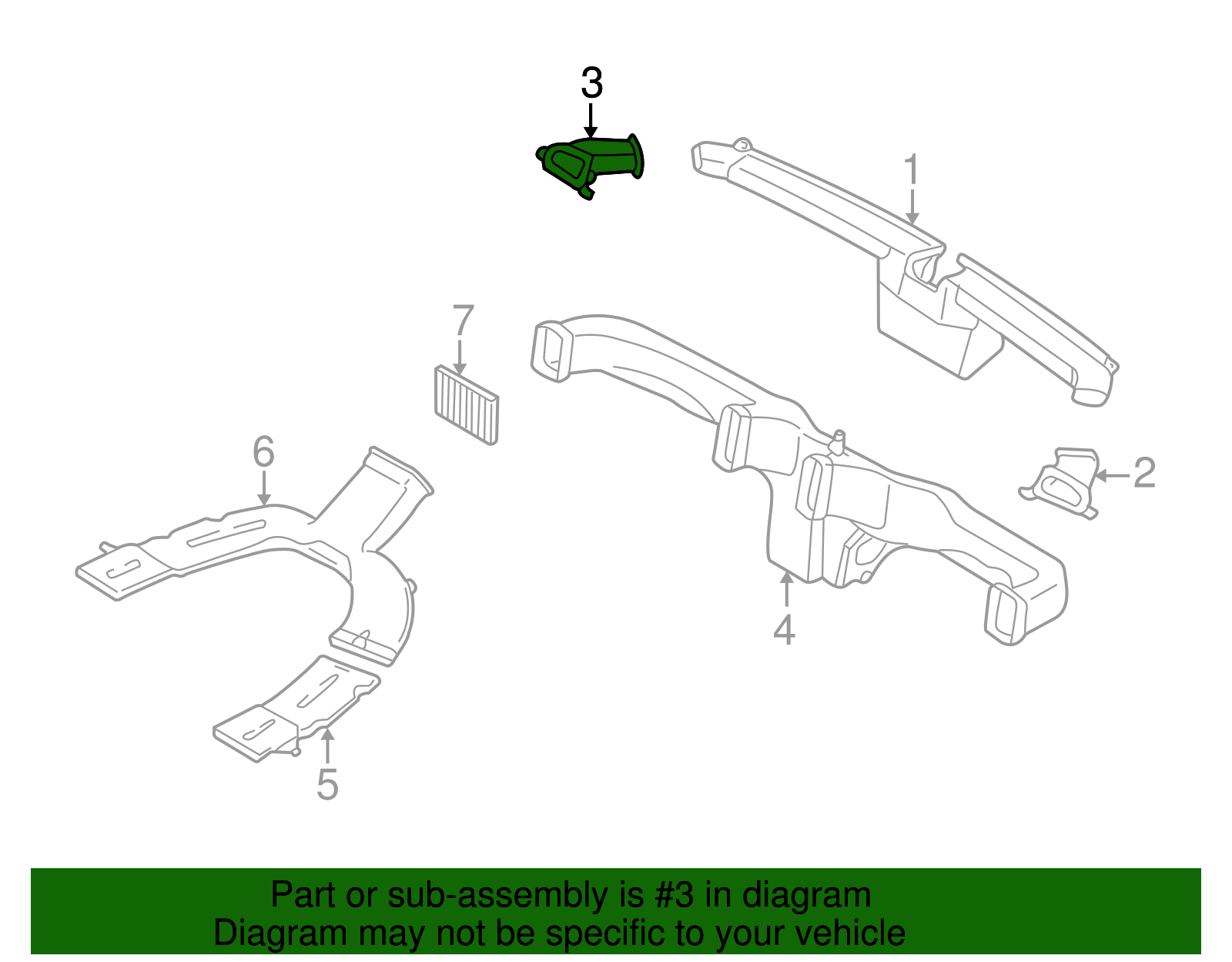 Instrument Panel Air Duct - Ford (YL8Z19B680AE)