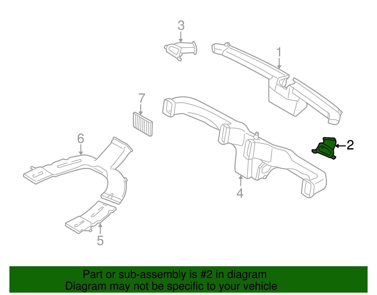 Instrument Panel Air Duct - Ford (YL8Z19B680AD)