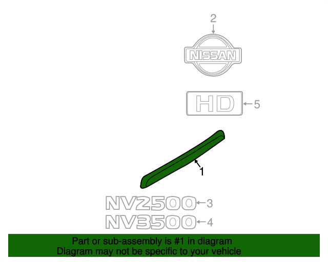 20122021 Nissan Finish Molding 908101PA0A Nissan Cheap Parts