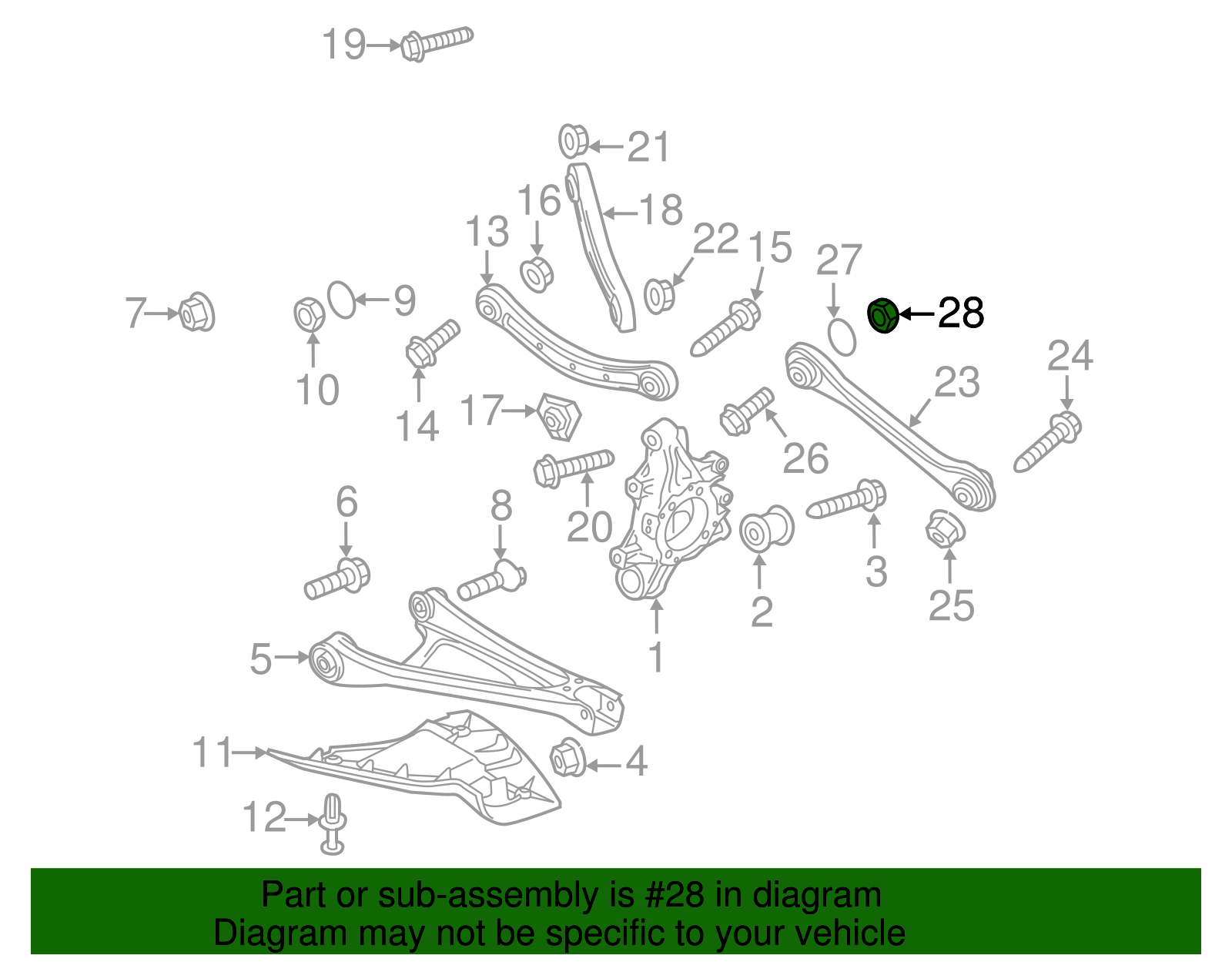 Lower Control Arm Lock Nut - Volkswagen (WHT-001-938)