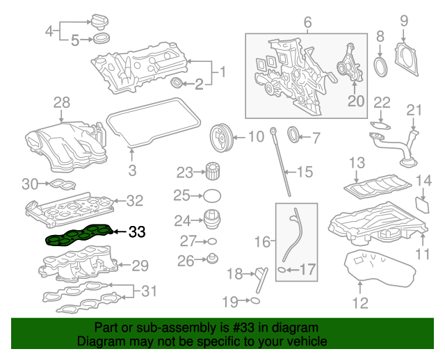 1717931010 Engine Intake Manifold Gasket 20112016 Toyota Highlander