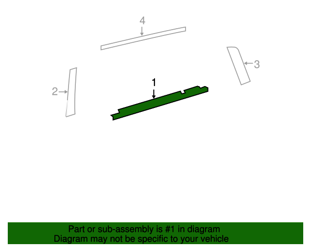 7573012340 Door Belt Molding (Right, Rear) 20082015 Scion xB