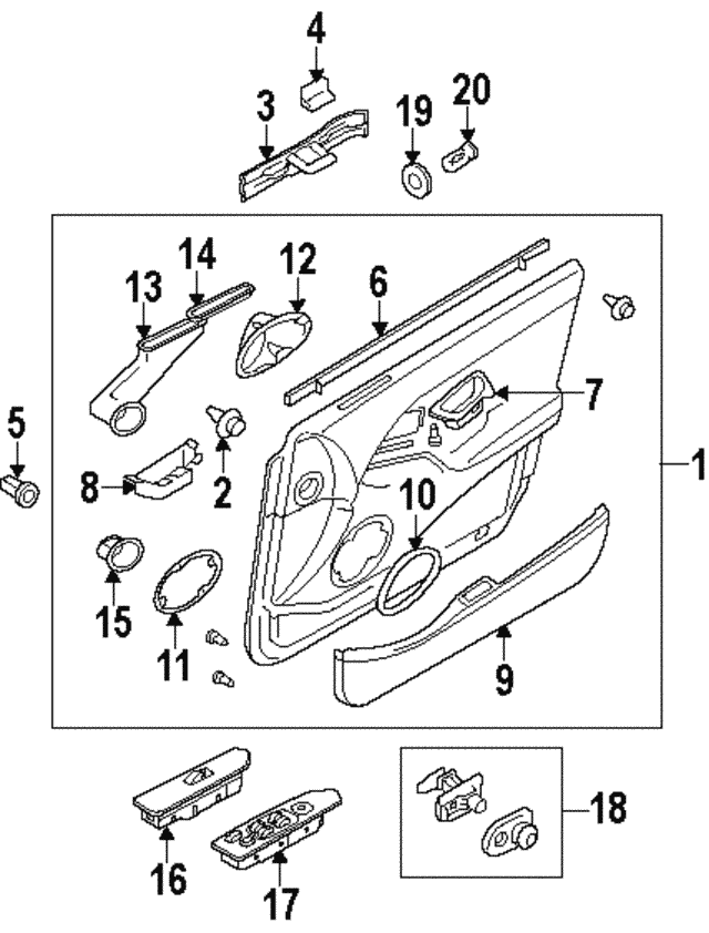 MR921707 Door Trim Panel 19992000 Mitsubishi Diamante Mitsubishi