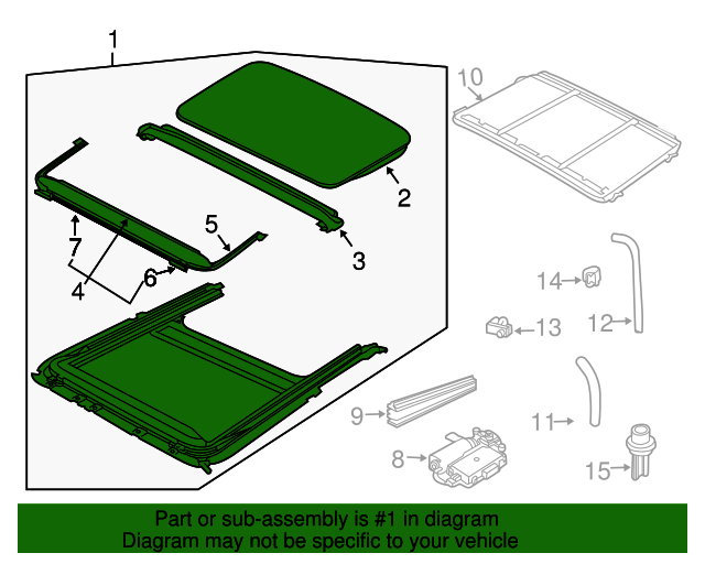 Genuine Sunroof Assembly for 20032006 Saab 93 Part 12804320 Over