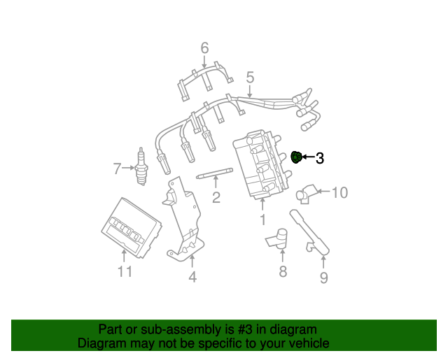 06508868AA Ignition Coil Nut 20072011 Jeep Wrangler Mopar Parts