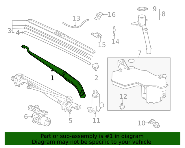 20212022 Toyota Sienna Wiper Arm 8521108040 Toyota Parts Center