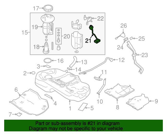 20172021 Subaru Impreza Fuel Gauge Sending Unit 42081FL01A Subaru