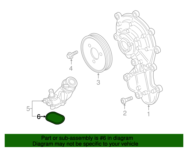 059121149B Thermostat Unit Seal 20132016 Volkswagen Touareg VW