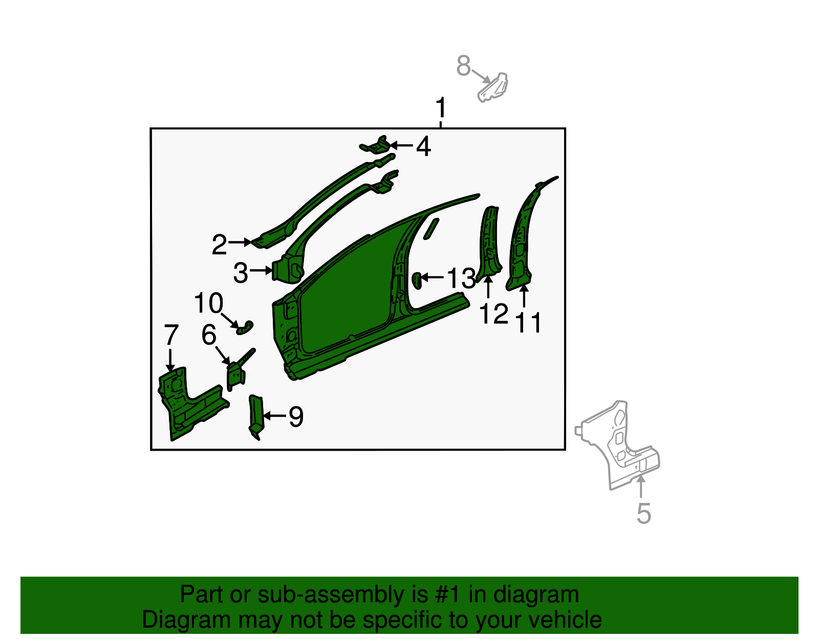 Frame Kit, S/D Opg - GM (88952084)