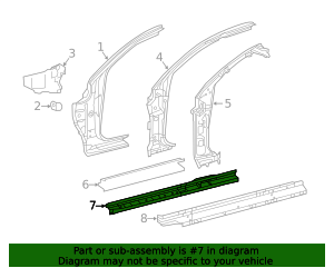 61403-04900 - Rocker Reinforced - 2016-2021 Toyota Tacoma | OEM Parts Quick