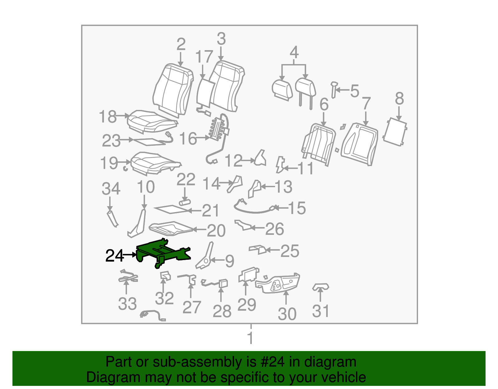 Seat Adjuster - GM (89041536)