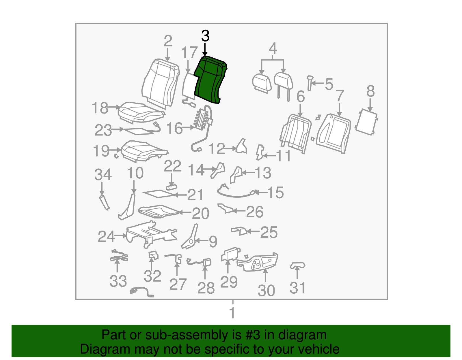 Pad, D/Seat Black - GM (10388084)