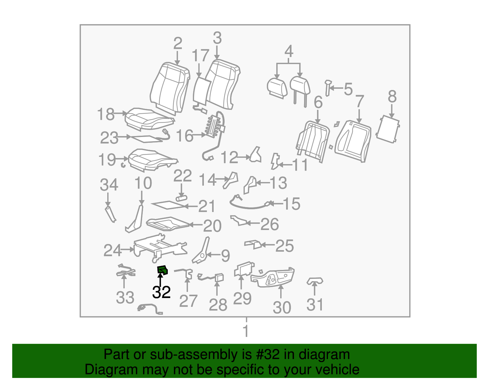 Front Seat Adjuster Bracket - GM (10388158)