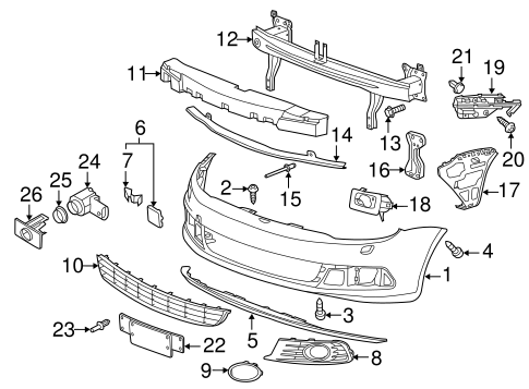 Bumper & Components - Front for 2016 Volkswagen Eos #0