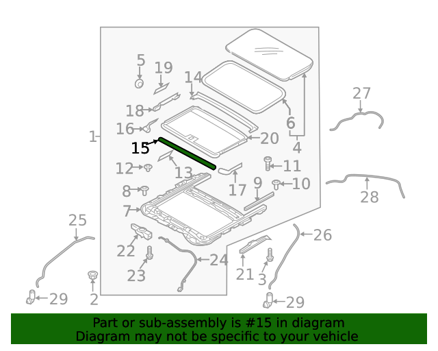 20172022 Genesis G90 Deflector Assembly Sunroof 81641D2000 QuirkParts