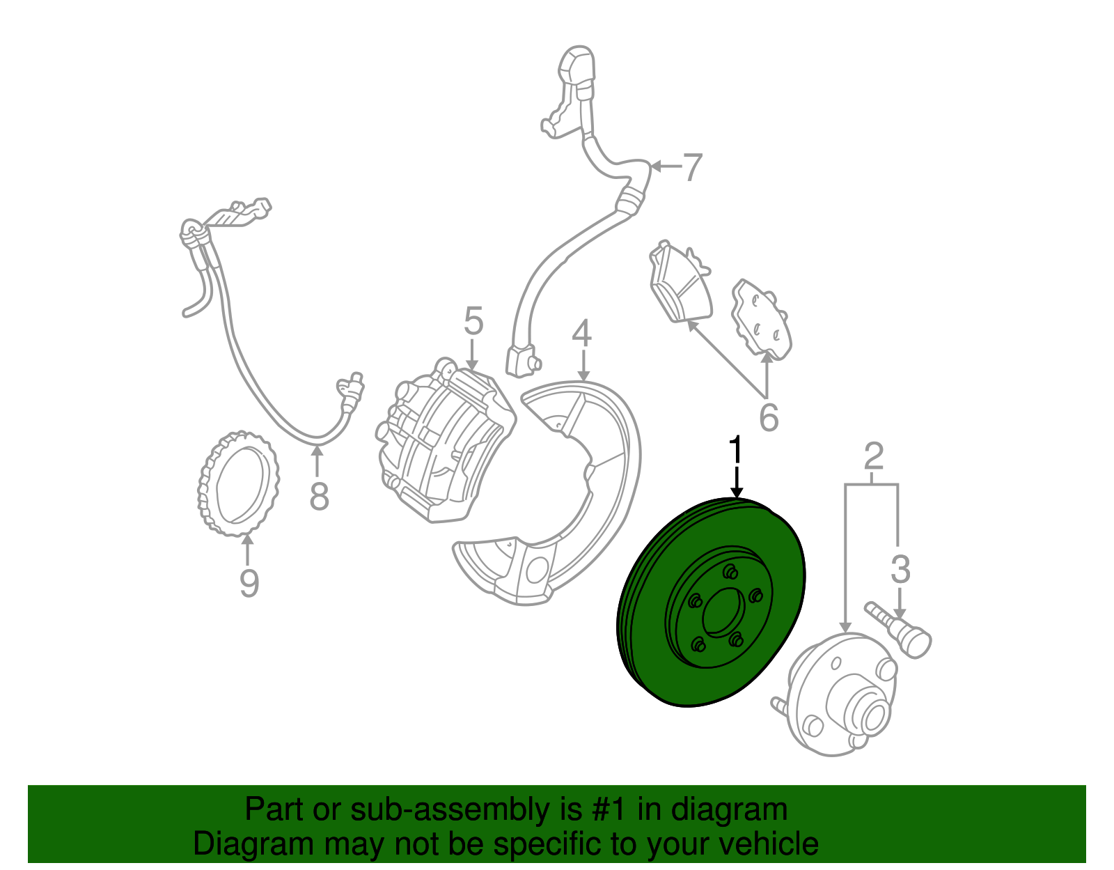 Disc Brake Rotor Front - Ford (YF1Z-1V125-F)