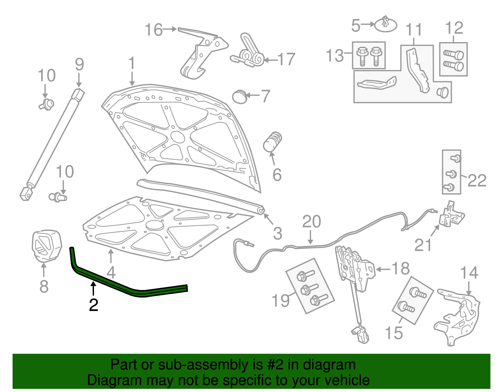 Hood Front Weatherstrip - GM (92458006)