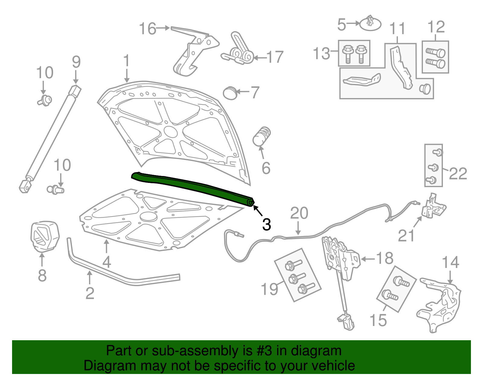 Hood Weatherstrip - GM (92213881)