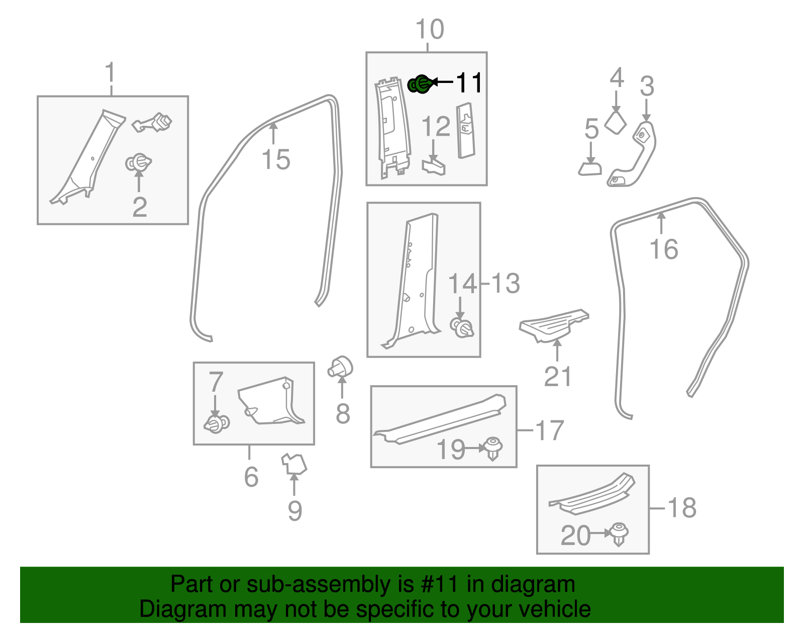 Upper Quarter Trim Clip - Scion (90467-10188)