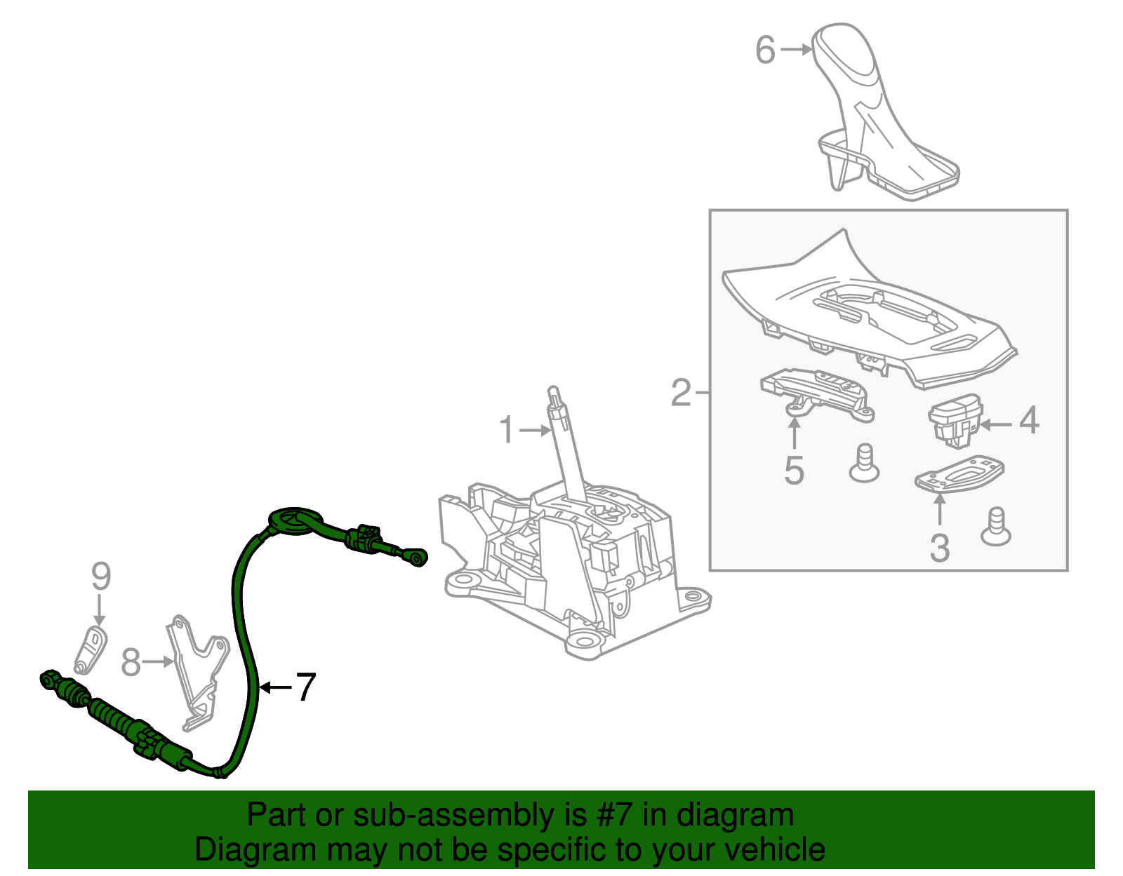 Automatic Transmission Control Lever Cable - GM (84105593)