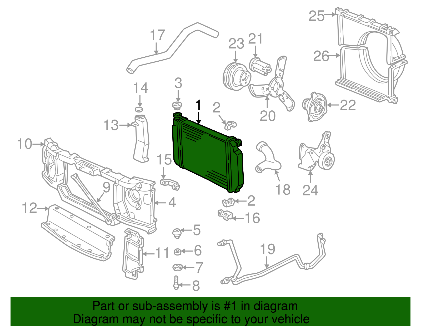 Radiator - GM (89018411)