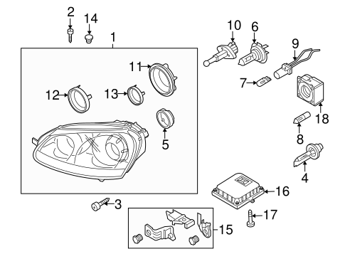 Headlamp Components for 2009 Volkswagen GTI #0