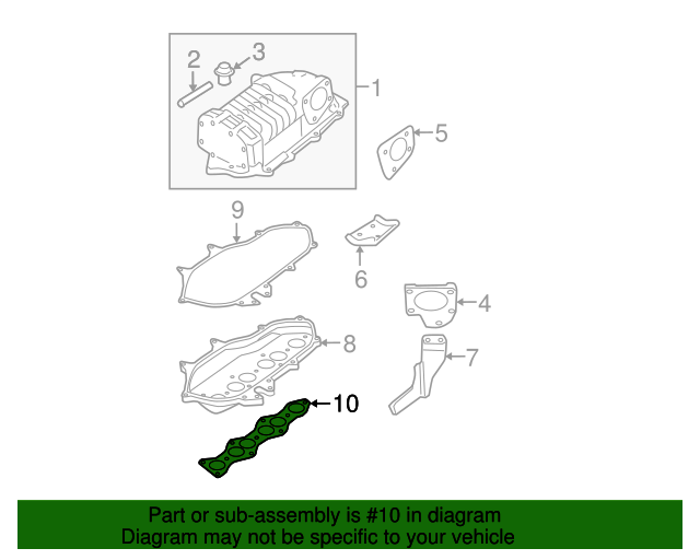 14032-5S700 - Fuel Injection Plenum Gasket - 2001-2004 Nissan | Nissan ...