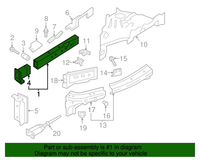 4M0805109H Side Member Assembly 20172023 Audi Audi Parts Store