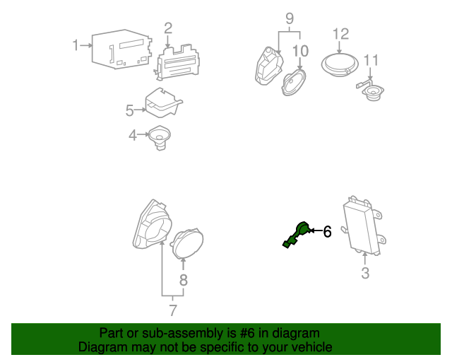 20092016 Lincoln MKS Speaker Assembly 8a5z18808l