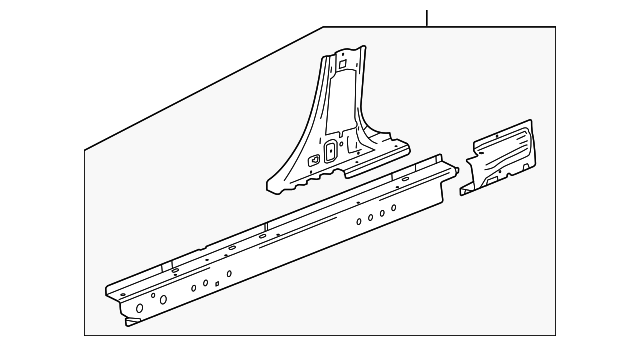 Passenger Side Inner Rocker Panel with Reinforcements and Bolt - GM (94534180)