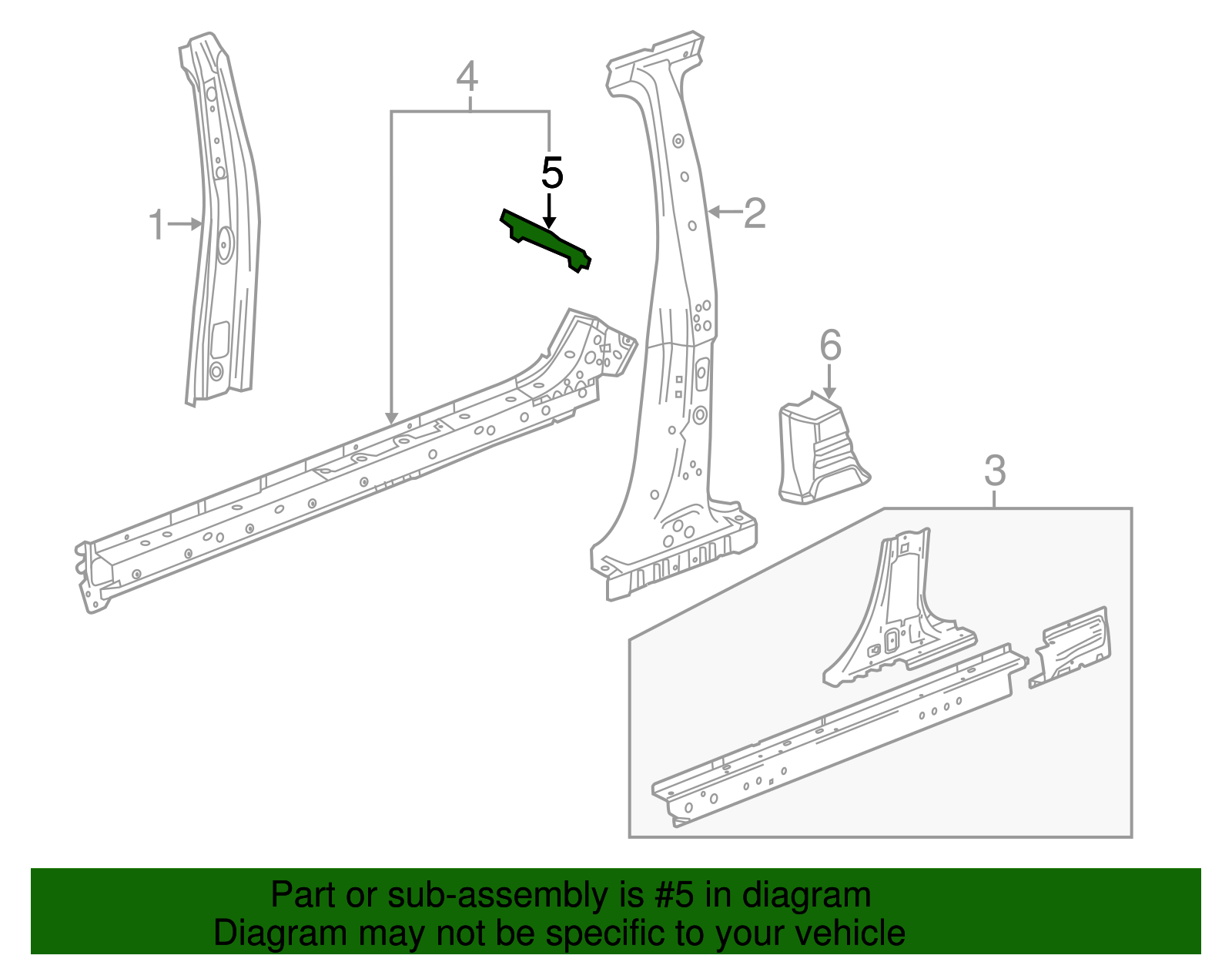 Driver Side Lower Outer Lock Pillar Baffle Plate - GM (95990800)