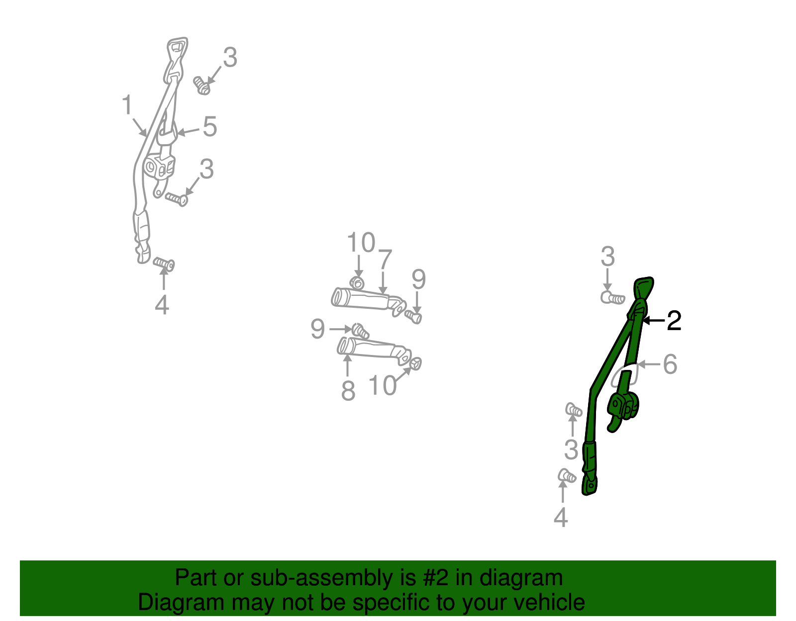 Belt Kit, D/Seat (Retr Side)          *Md*D*Oak - GM (88896440)