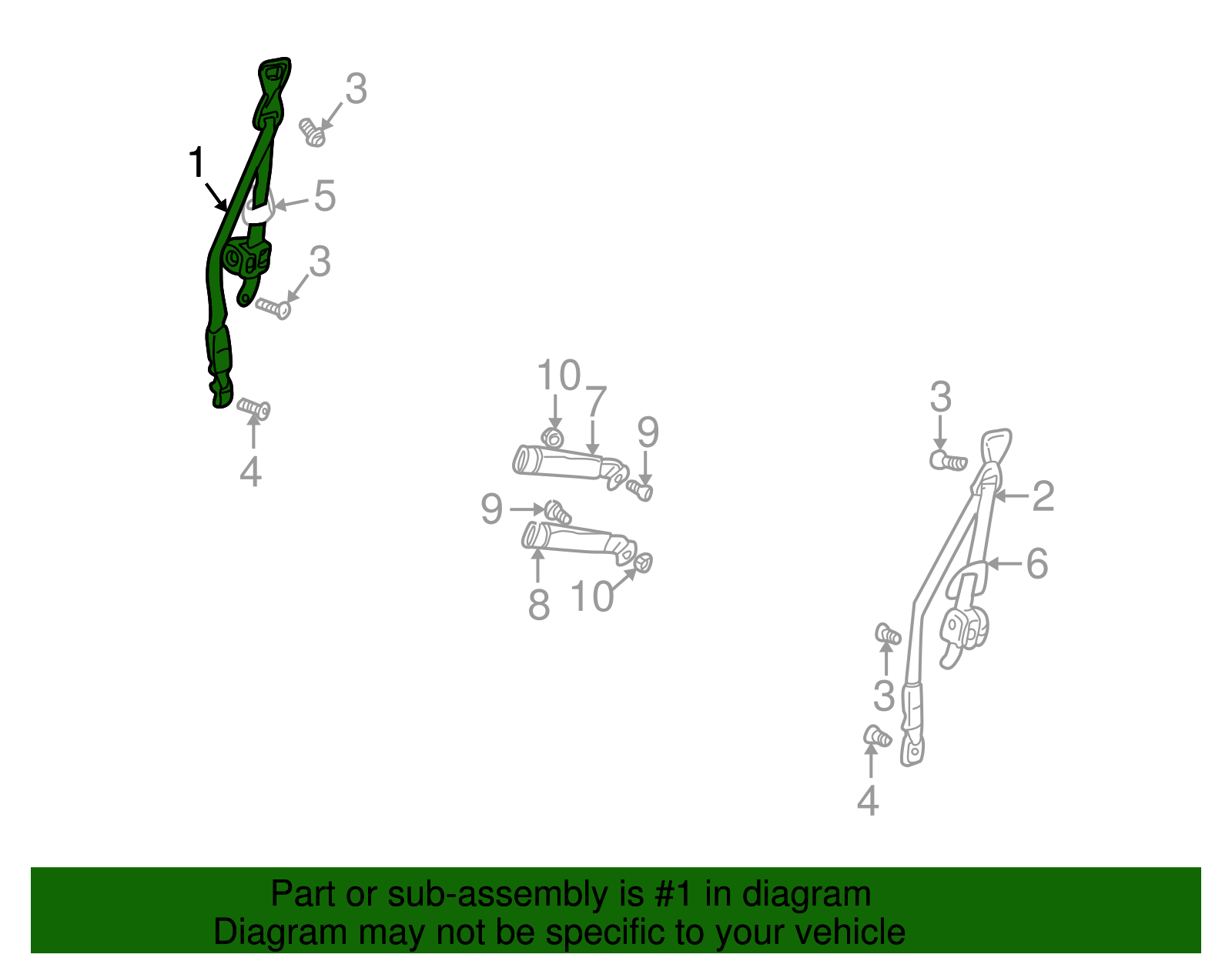 Belt Kit, P/Seat (Retr Side) *M Dark Oak - GM (88896445)