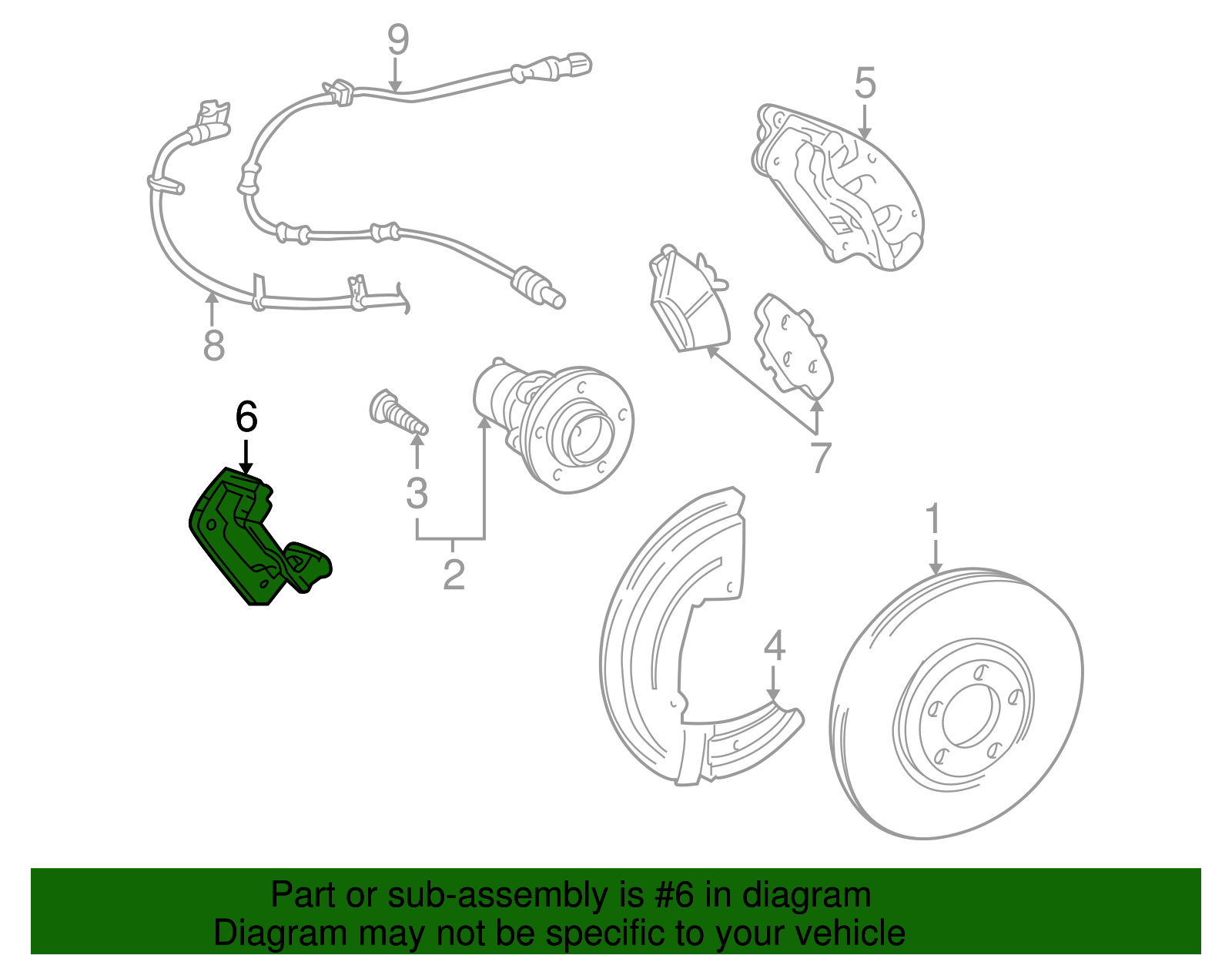 Caliper Support - Ford (XW4Z-2C396-AA)