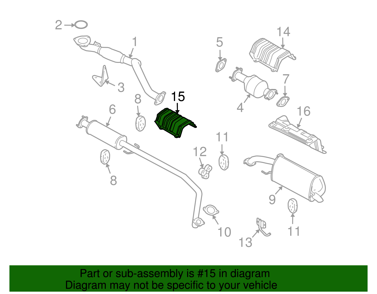 Exhaust Muffler Front Heat Shield - GM (96808457)