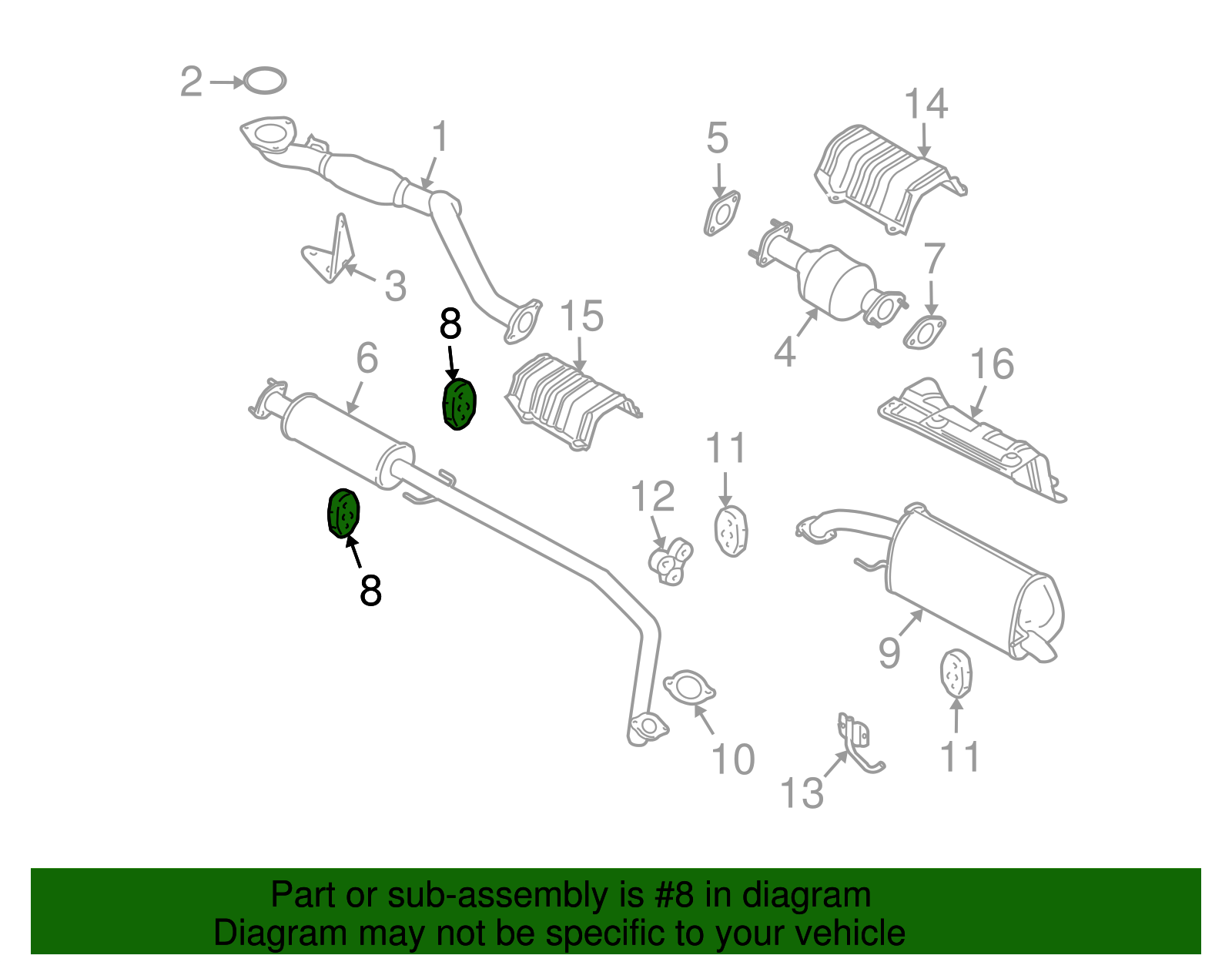 Exhaust System Hanger Insulator - GM (96351543)