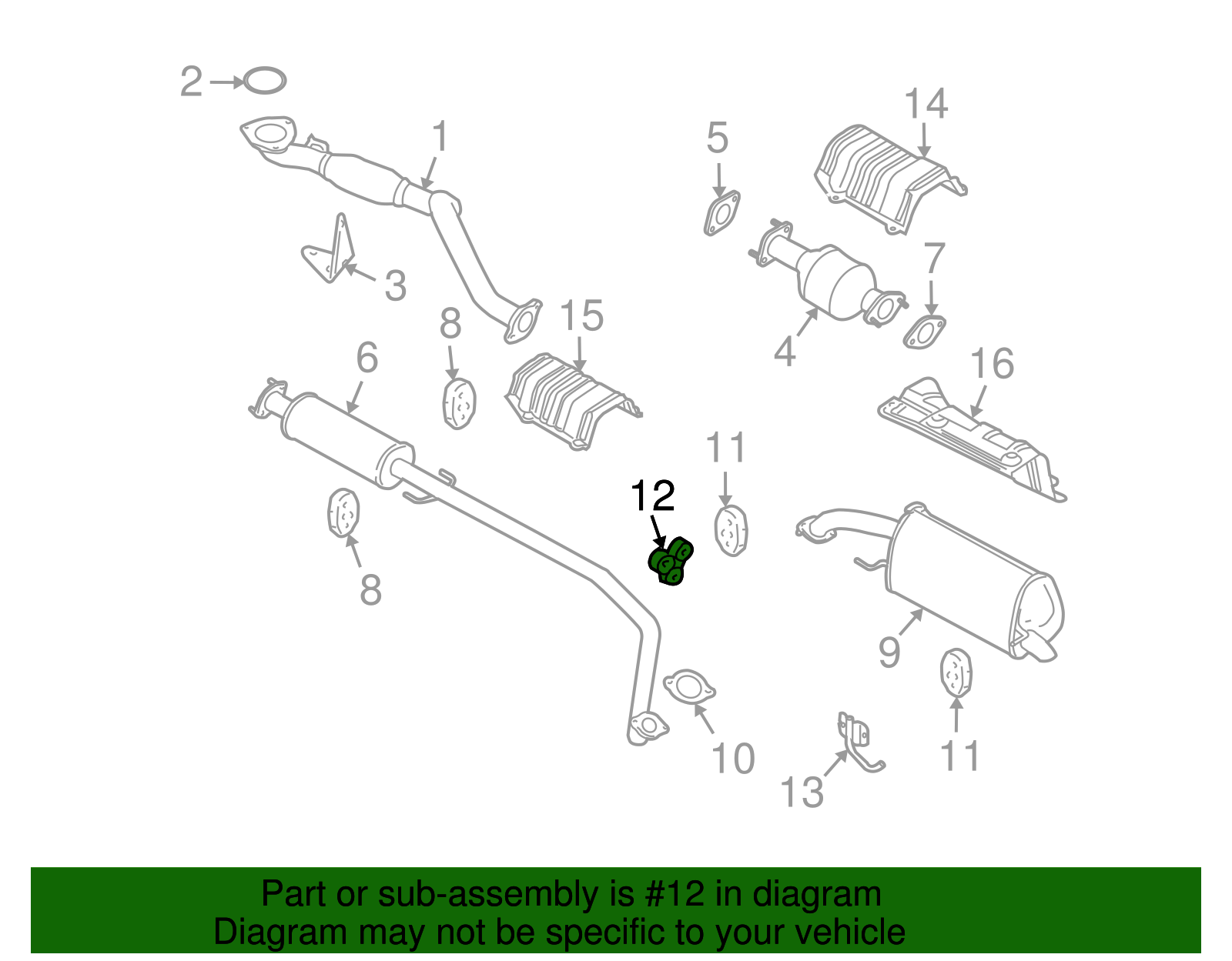 Exhaust Muffler Hanger - GM (96536940)